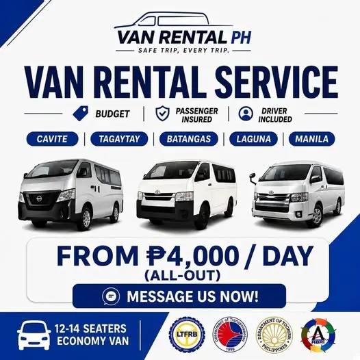 Van Rental NCR, Calabarzon & Luzon | Economy 12-14 Seater
